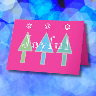 Artsy Modern Christmas Personalised Name Cute Holiday Card