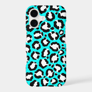 Artsy Modern Cyan Blue Leopard Animal Print