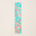 Artsy Modern Summer Coral Orange Aqua Abstract Scarf<br><div class="desc">Artsy, modern, and trendy summer coral orange and neon aqua teal blue abstract paint daubs contemporary art pattern. ***IMPORTANT DESIGN NOTE: For any custom design request such as matching product requests, colour changes, placement changes, or any other change request, please click on the "CONTACT" button or email the designer directly...</div>
