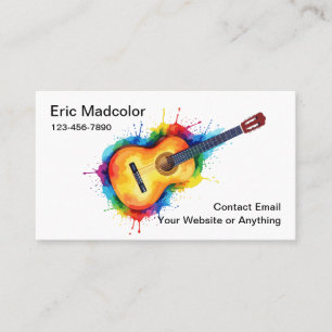 Artsy Musician For Hire Business Cards