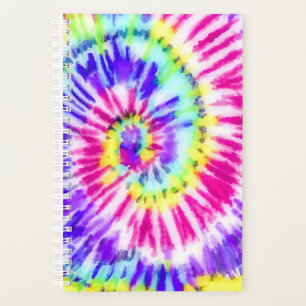 Artsy Neon Rainbow Tie Dye Watercolor Pattern Planner