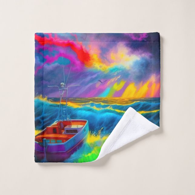 Artsy Ocean Scene Wash Cloth (Wash Cloth)
