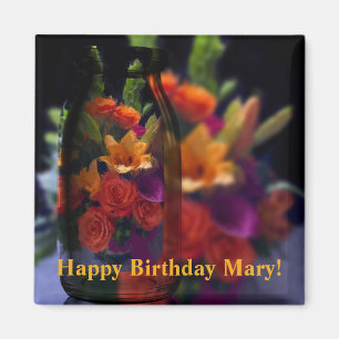 Artsy Orange Floral Refraction Magnet