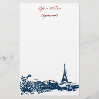 Artsy Paris Skyline Eiffel Tower Stationery