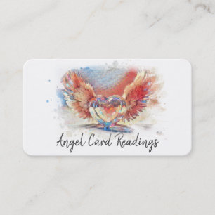 *~* Artsy Pastel Heart Angel Wings AP78 QR Business Card