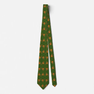 Artsy Pattern Spider on Green Art Tie