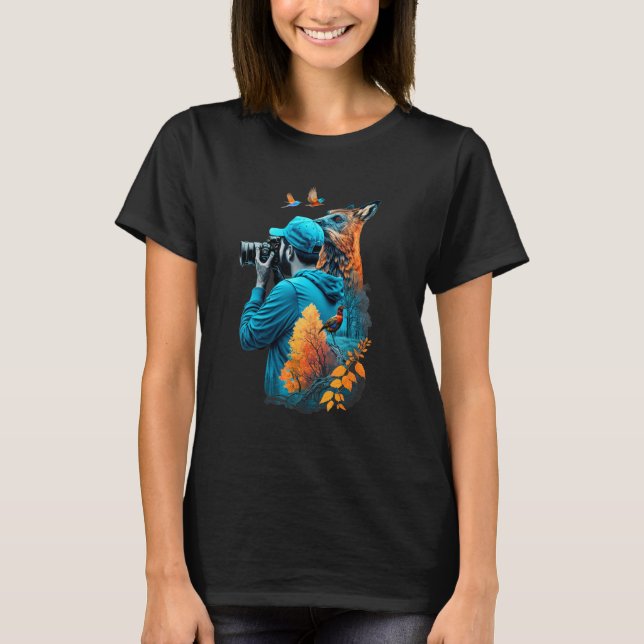 Artsy Photographer Camera Multi Coloured T-Shirt (Front)
