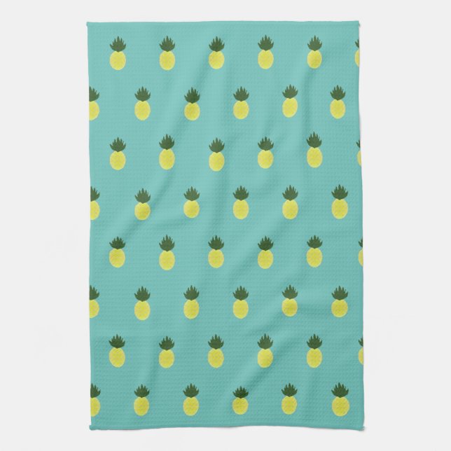 Artsy Pineapple Pattern Tea Towel (Vertical)