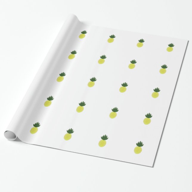 Artsy Pineapple Wrapping Paper (Unrolled)