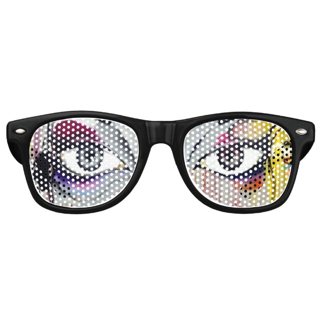 Artsy Pinhole Party Glasses with Pretty Eyes (Front)