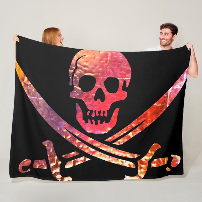 Artsy Pirate Design Fleece Blanket (In Situ)