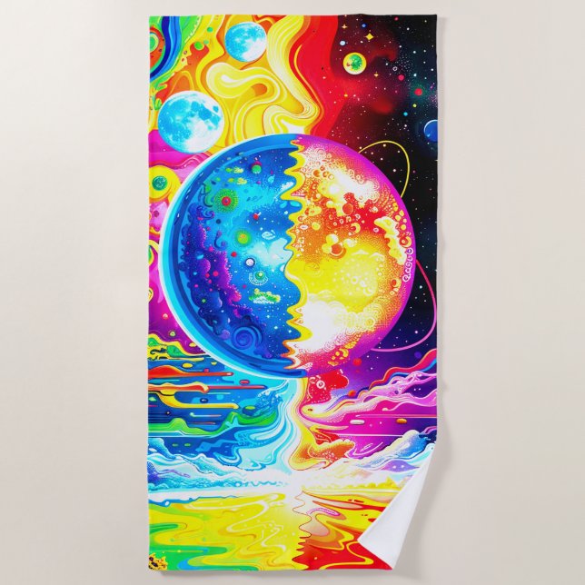 Artsy Planet Beach Towel (Front)