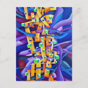 Artsy Playful Geometric Colourful Abstract Postcard