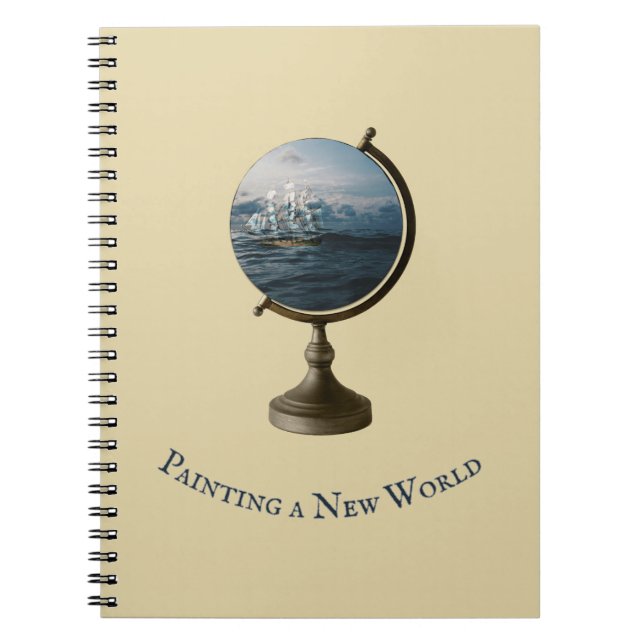 "Artsy Quote" Globe of Endless Horizons Collage Notebook (Front)
