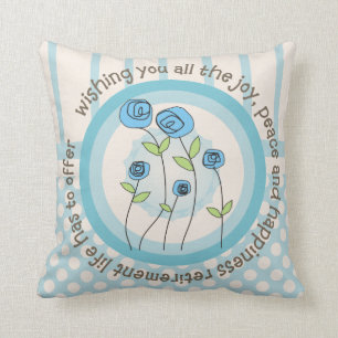 Artsy Retirement Pillow Whimsical Flowers