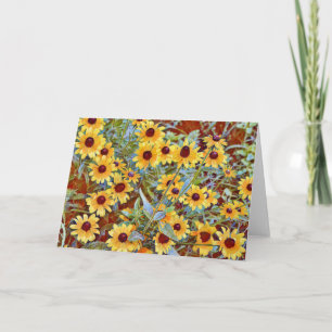 Artsy Rudbeckia Flower Garden Art Note Card