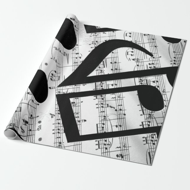 Artsy Sheet Music Wrapping Paper (Unrolled)
