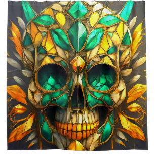 Artsy Skull Design Shower Curtain