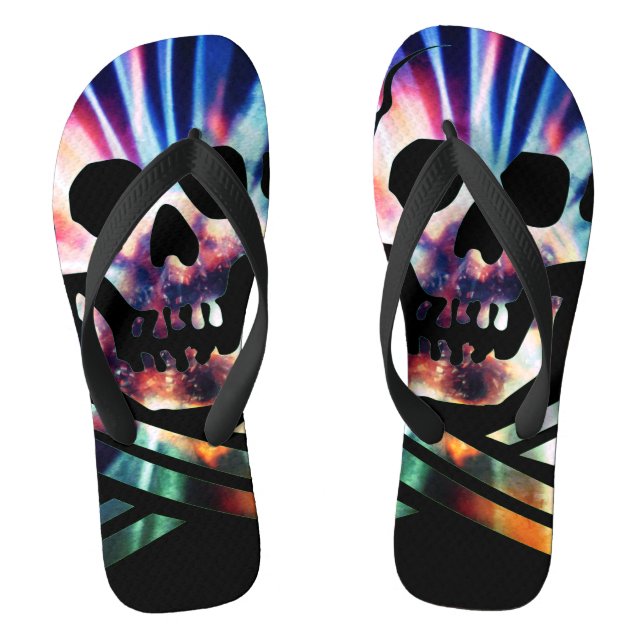 Artsy Skull Design Thongs (Footbed)