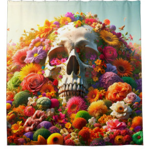 Artsy Skull Shower Curtain