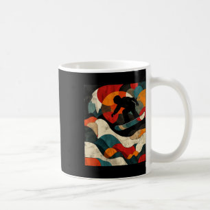Artsy Snowboarder On Abstract Art Snowboarding Coffee Mug