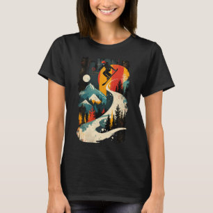 Artsy Snowboarder On Abstract Men Women Snowboardi T-Shirt