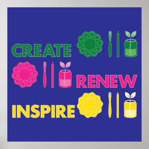 Artsy Spring Knolling Square Poster