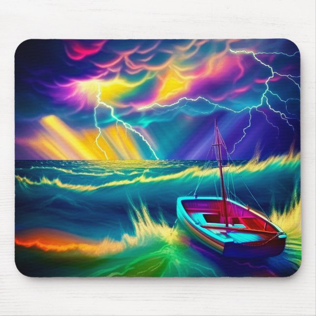 Artsy Storm Scene Mouse Pad (Front)