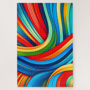 Artsy Striped Design Jigsaw Puzzle
