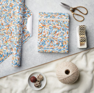 Artsy Summer Colours Paint Splatter Pattern Wrapping Paper