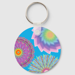 Artsy Sun-Drenched Flower Key Ring