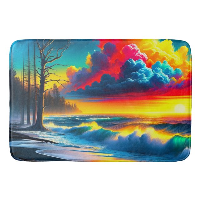 Artsy Sunset Bath Mat (Front)
