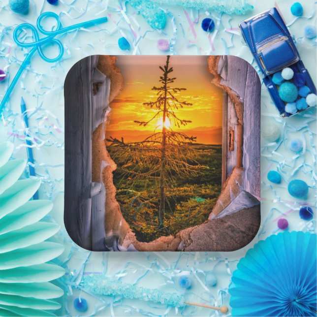 Artsy Tree Design Paper Plate (Party)