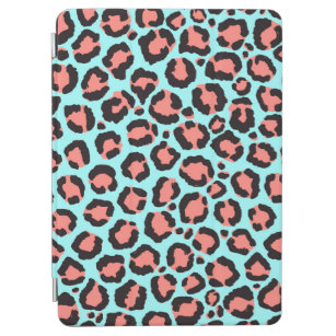Artsy Trendy Coral Mint Teal Leopard Animal Print iPad Air Cover