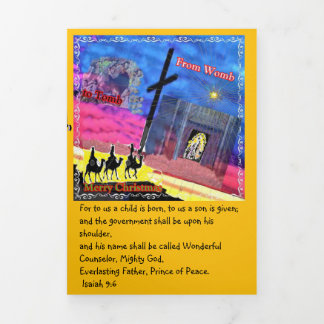 Artsy Trifold Letter Fold Christmas card