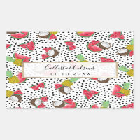 Artsy Tropical Fruit Polka Dots Watercolor Pattern
