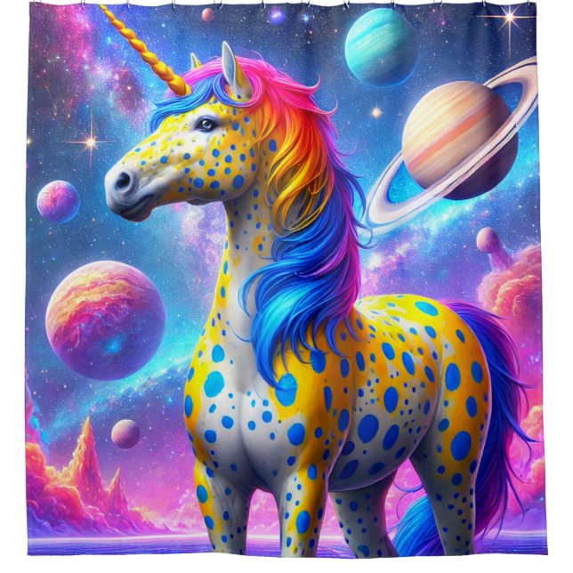 Artsy Unicorn Shower Curtain (Front)