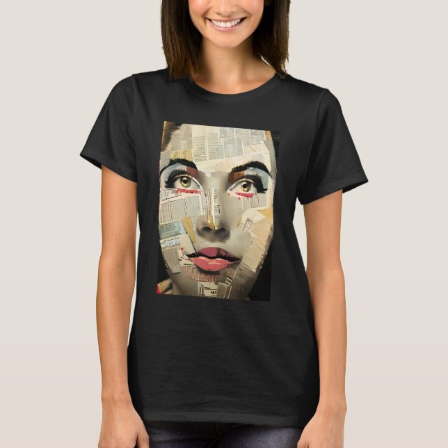Artsy Unique Digital Art | Pretty Lady Abstract T-Shirt (Front)