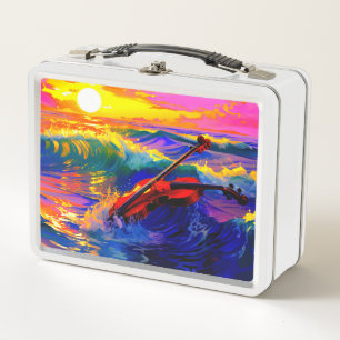Artsy Violin Metal Lunch Box