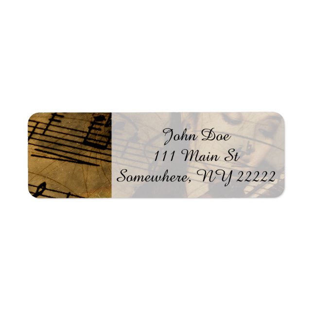 Artsy Violin Music Return Address Label (Front)