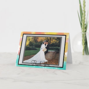 Artsy Watercolors Wedding Thank You Photo