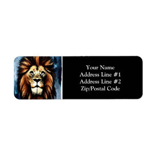 Artsy Wild African Lion Return Address Label