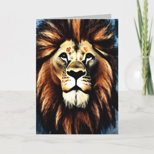 Artsy Wild African Lion Thank You Card