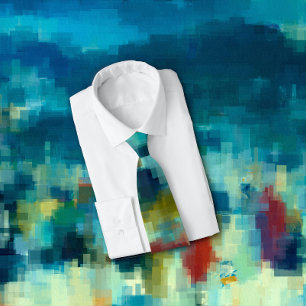 Artsy Winter Colours Modern Cubist Abstract Tie