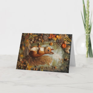Artsy Woodland Animals Wildlife Squirrel Greeting Card