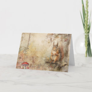 Artsy Woodland Animals Wildlife Squirrel Greeting Card