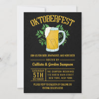 Artsy Yellow Black Bear Leaves Oktoberfest Party