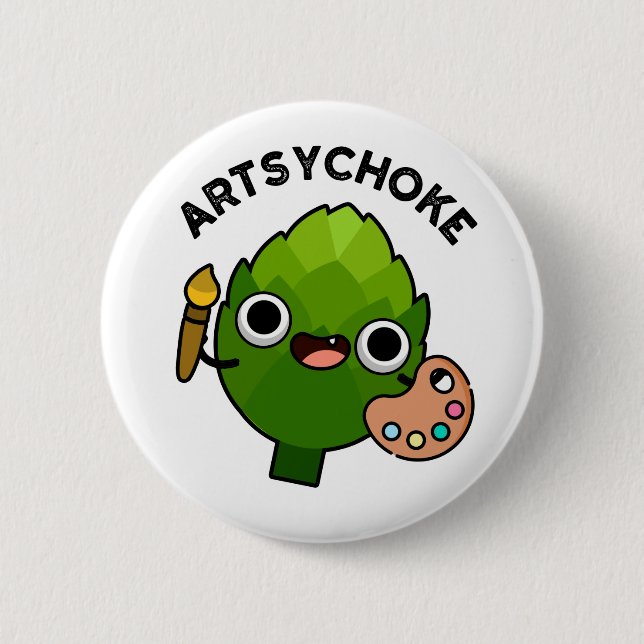 Artsychoke Funny Veggie Artichoke Pun  6 Cm Round Badge (Front)
