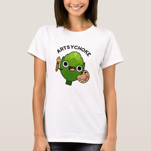 Artsychoke Funny Veggie Artichoke Pun  T-Shirt (Front)
