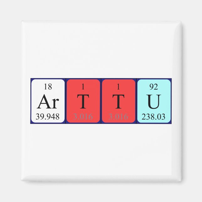 Arttu periodic table name magnet (Front)